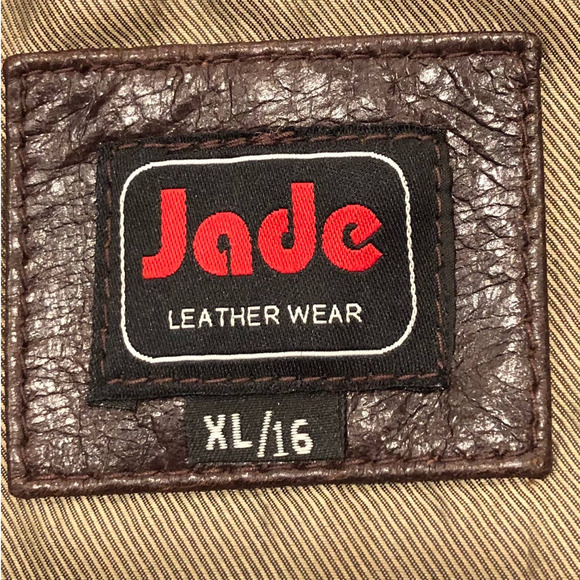 Sold-Jade Leather Wear Brown Leather Zip Front Jacket, Size XL - Picture 8 of 14